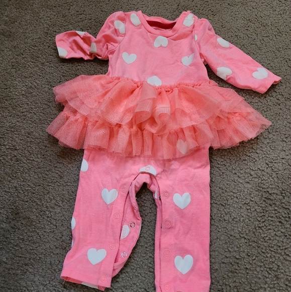 Cat & Jack Pink Heart One Piece with Tulle Skirt - Picture 1 of 5